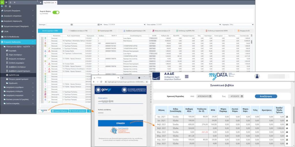 Παρακολούθηση εγγραφών σε μια οθόνη με το MyData Live